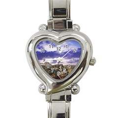 Mountain Snow Landscape Winter Heart Italian Charm Watch by Celenk