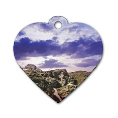 Mountain Snow Landscape Winter Dog Tag Heart (one Side) by Celenk