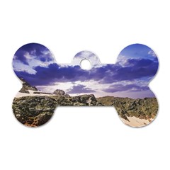 Mountain Snow Landscape Winter Dog Tag Bone (two Sides) by Celenk