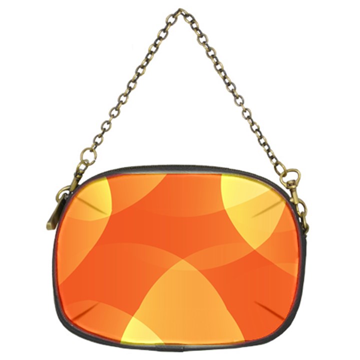 Abstract Orange Yellow Red Color Chain Purse (Two Sides)