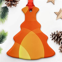 Abstract Orange Yellow Red Color Christmas Tree Ornament (two Sides) by Celenk