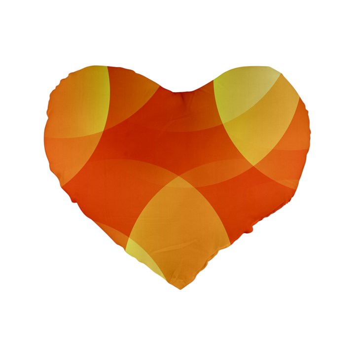 Abstract Orange Yellow Red Color Standard 16  Premium Heart Shape Cushions