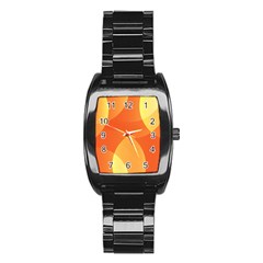 Abstract Orange Yellow Red Color Stainless Steel Barrel Watch by Celenk