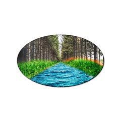 River Forest Landscape Nature Sticker (oval) by Celenk