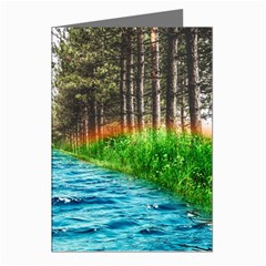 River Forest Landscape Nature Greeting Cards (pkg Of 8) by Celenk