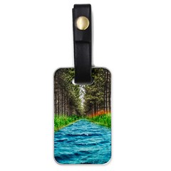 River Forest Landscape Nature Luggage Tag (one Side) by Celenk