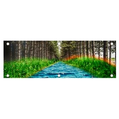 River Forest Landscape Nature Banner And Sign 6  X 2  by Celenk