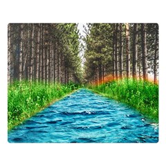 River Forest Landscape Nature Premium Plush Fleece Blanket (large) by Celenk