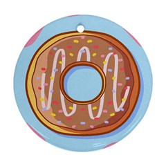 Dessert Food Donut Sweet Decor Chocolate Bread Ornament (round)