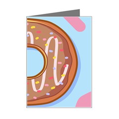 Dessert Food Donut Sweet Decor Chocolate Bread Mini Greeting Card by Uceng