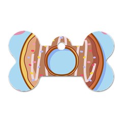 Dessert Food Donut Sweet Decor Chocolate Bread Dog Tag Bone (two Sides) by Uceng