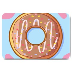 Dessert Food Donut Sweet Decor Chocolate Bread Large Doormat by Uceng