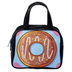 Dessert Food Donut Sweet Decor Chocolate Bread Classic Handbag (one Side) by Uceng