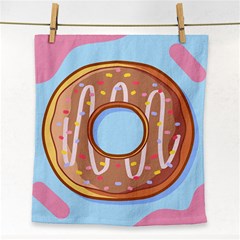 Dessert Food Donut Sweet Decor Chocolate Bread Face Towel by Uceng