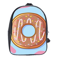 Dessert Food Donut Sweet Decor Chocolate Bread School Bag (large) by Uceng