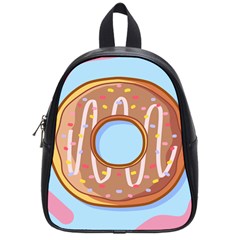 Dessert Food Donut Sweet Decor Chocolate Bread School Bag (small) by Uceng