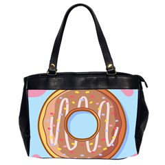 Dessert Food Donut Sweet Decor Chocolate Bread Oversize Office Handbag (2 Sides) by Uceng