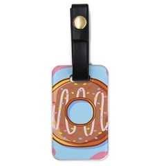 Dessert Food Donut Sweet Decor Chocolate Bread Luggage Tag (one Side) by Uceng