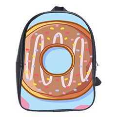 Dessert Food Donut Sweet Decor Chocolate Bread School Bag (xl) by Uceng