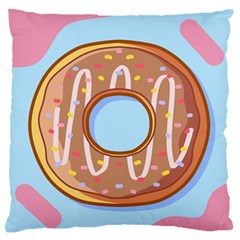 Dessert Food Donut Sweet Decor Chocolate Bread Standard Premium Plush Fleece Cushion Case (one Side) by Uceng