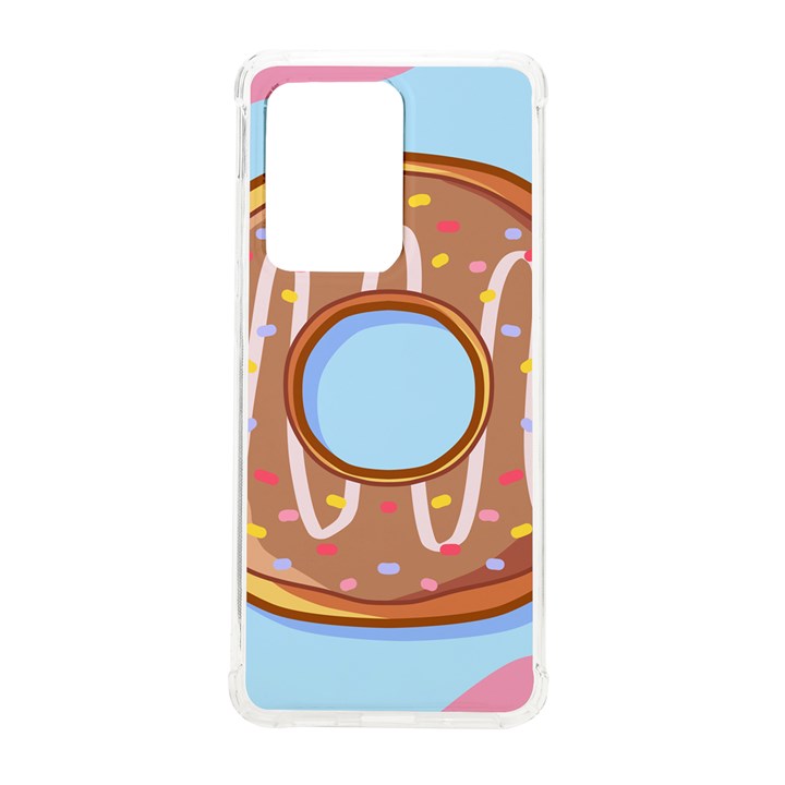 Dessert Food Donut Sweet Decor Chocolate Bread Samsung Galaxy S20 Ultra 6.9 Inch TPU UV Case