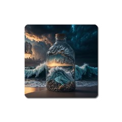 Fantasy People Mysticism Composing Fairytale Art 2 Square Magnet by Uceng