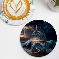 Fantasy People Mysticism Composing Fairytale Art 2 Uv Print Round Tile Coaster by Uceng