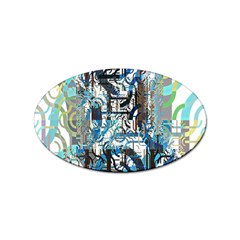 Abstract Acrylic Color Texture Watercolor Creative Sticker Oval (100 Pack) by Uceng