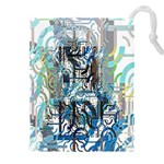 Abstract Acrylic Color Texture Watercolor Creative Drawstring Pouch (4XL) Front