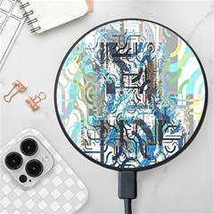 Abstract Acrylic Color Texture Watercolor Creative Wireless Fast Charger(black)