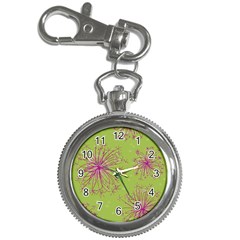 Dandelion Flower Background Nature Flora Drawing Key Chain Watches by Uceng