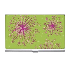 Dandelion Flower Background Nature Flora Drawing Business Card Holder by Uceng