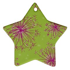 Dandelion Flower Background Nature Flora Drawing Star Ornament (two Sides) by Uceng