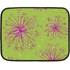 Dandelion Flower Background Nature Flora Drawing Two Sides Fleece Blanket (mini) by Uceng