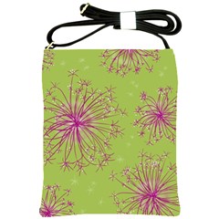 Dandelion Flower Background Nature Flora Drawing Shoulder Sling Bag by Uceng