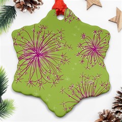 Dandelion Flower Background Nature Flora Drawing Ornament (snowflake)