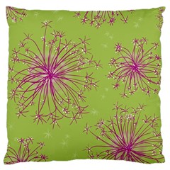 Dandelion Flower Background Nature Flora Drawing Large Cushion Case (one Side) by Uceng