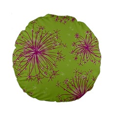 Dandelion Flower Background Nature Flora Drawing Standard 15  Premium Round Cushions by Uceng