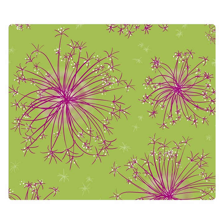 Dandelion Flower Background Nature Flora Drawing Two Sides Premium Plush Fleece Blanket (Small)