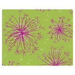 Dandelion Flower Background Nature Flora Drawing Two Sides Premium Plush Fleece Blanket (medium) by Uceng