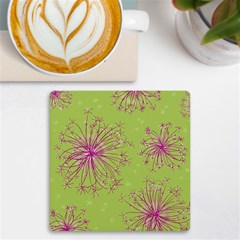 Dandelion Flower Background Nature Flora Drawing Uv Print Square Tile Coaster  by Uceng