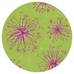 Dandelion Flower Background Nature Flora Drawing Round Trivet by Uceng