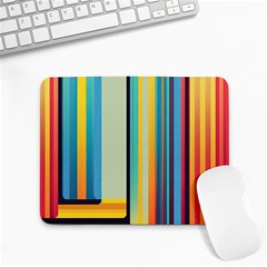 Colorful Rainbow Striped Pattern Stripes Background Small Mousepad by Uceng