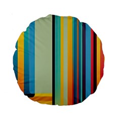 Colorful Rainbow Striped Pattern Stripes Background Standard 15  Premium Round Cushions by Uceng