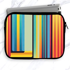 Colorful Rainbow Striped Pattern Stripes Background Apple Ipad 2/3/4 Zipper Cases by Uceng