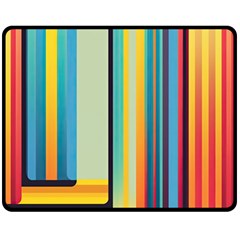 Colorful Rainbow Striped Pattern Stripes Background Two Sides Fleece Blanket (medium) by Uceng