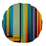 Colorful Rainbow Striped Pattern Stripes Background Large 18  Premium Flano Round Cushions Front