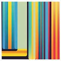 Colorful Rainbow Striped Pattern Stripes Background Wooden Puzzle Square by Uceng