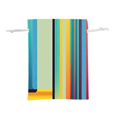 Colorful Rainbow Striped Pattern Stripes Background Lightweight Drawstring Pouch (m) by Uceng