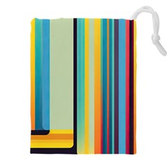 Colorful Rainbow Striped Pattern Stripes Background Drawstring Pouch (5xl) by Uceng